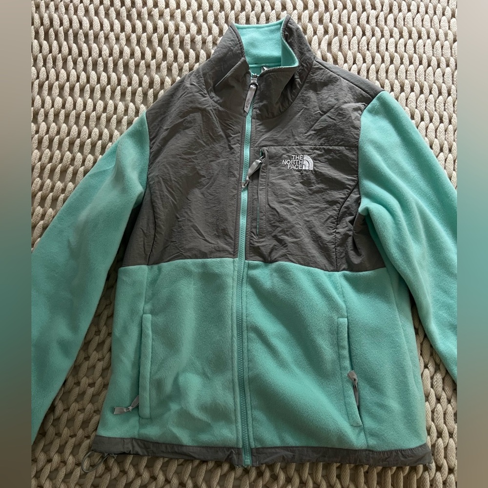 North Face teal and grey Denali size womens XL